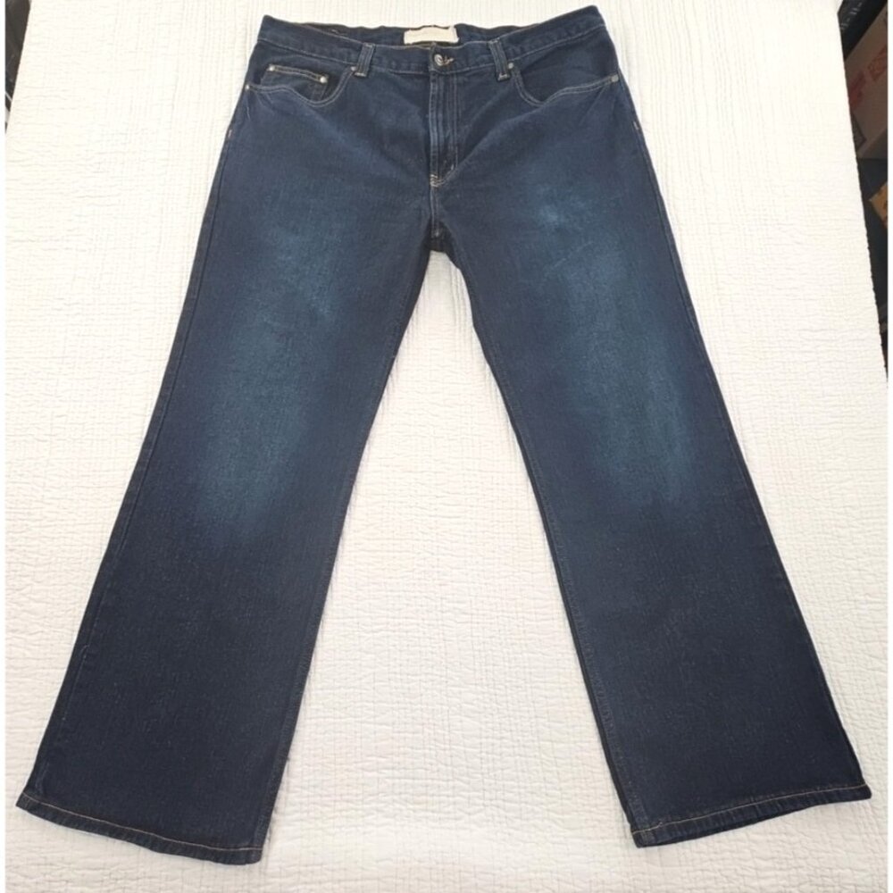 Perry Ellis Jeans Men's 38x30 Indigo Blue Denim Vintage Straight Leg EUC Classic